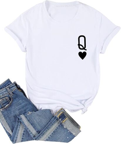 SOLY HUX Women's Plus Size Playing Card Graphic Print Short Sleeve T Shirt Casual Tee Tops in Saudi Arabia