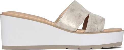 NYDJ Women's Raizy Metallic Suede Wedge Sandal in Saudi Arabia