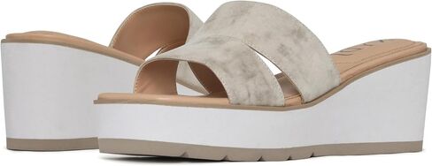 NYDJ Women's Raizy Metallic Suede Wedge Sandal in Saudi Arabia
