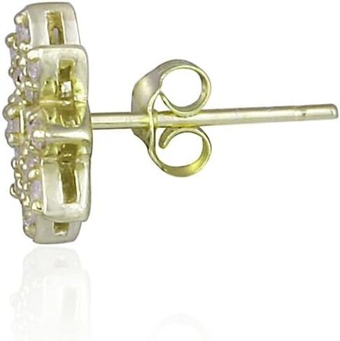 Sterling Silver Cubic Zirconia Flower Stud Earrings in Saudi Arabia
