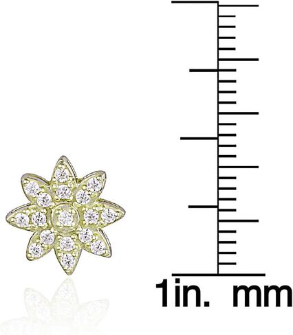 Sterling Silver Cubic Zirconia Flower Stud Earrings in Saudi Arabia