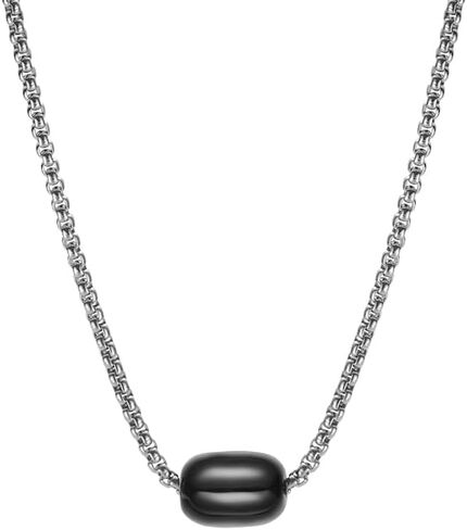 Van Heusen Men Stainless Steel Rolo Chain Bead Pendant Necklace in Kuwait