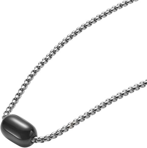 Van Heusen Men Stainless Steel Rolo Chain Bead Pendant Necklace in Kuwait