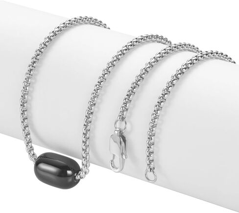 Van Heusen Men Stainless Steel Rolo Chain Bead Pendant Necklace in Kuwait