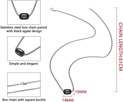Van Heusen Men Stainless Steel Rolo Chain Bead Pendant Necklace in Kuwait