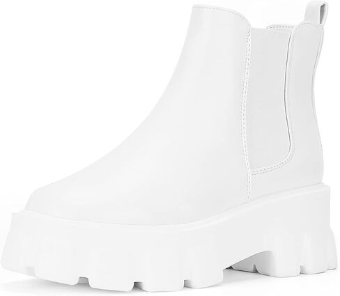 أحذية تشيلسي النسائية، كعب مكتنز ونعل مكتنز مع أحذية مرنة للكاحل in Kuwait