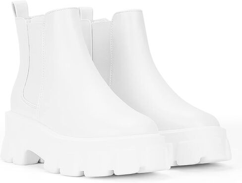 أحذية تشيلسي النسائية، كعب مكتنز ونعل مكتنز مع أحذية مرنة للكاحل in Kuwait