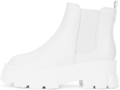 أحذية تشيلسي النسائية، كعب مكتنز ونعل مكتنز مع أحذية مرنة للكاحل in Kuwait