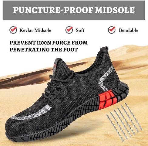 SHAMTCH Steel Toe Shoes for Men Women Indestructible Lightweight Comfortable Safety Shoes Slip Resistant Puncture Proof Breathable Work Sneakers in Saudi Arabia