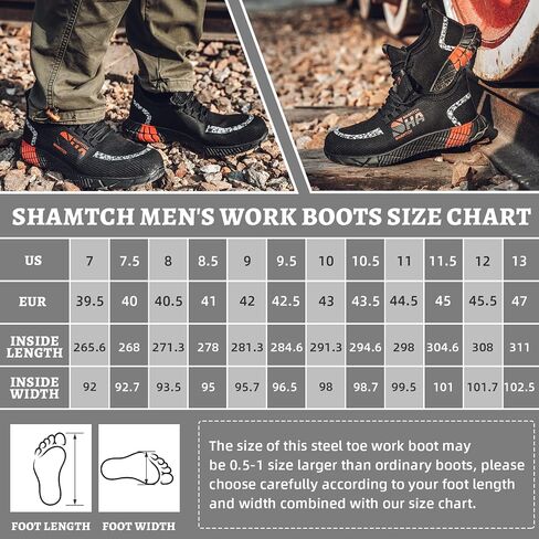 SHAMTCH Steel Toe Shoes for Men Women Indestructible Lightweight Comfortable Safety Shoes Slip Resistant Puncture Proof Breathable Work Sneakers in Saudi Arabia
