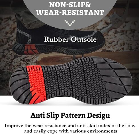 SHAMTCH Steel Toe Shoes for Men Women Indestructible Lightweight Comfortable Safety Shoes Slip Resistant Puncture Proof Breathable Work Sneakers in Saudi Arabia