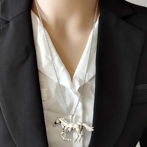 قلادات الحصان قلادة الحصان للفتيات في سن المراهقة هدية عيد ميلاد (الفضة والذهب) in Kuwait