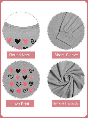 HDLTE قمصان عيد الحب مقاس كبير للنساء تي شيرت بأكمام طويلة ورسومات قلب الحب، مقاس XL-5XL in Kuwait