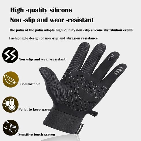 EISNZLAN Winter Gloves for Men Women,Touchscreen Glove,Windproof and waterproof gloves suitable for running driving and hiking (L) in Kuwait