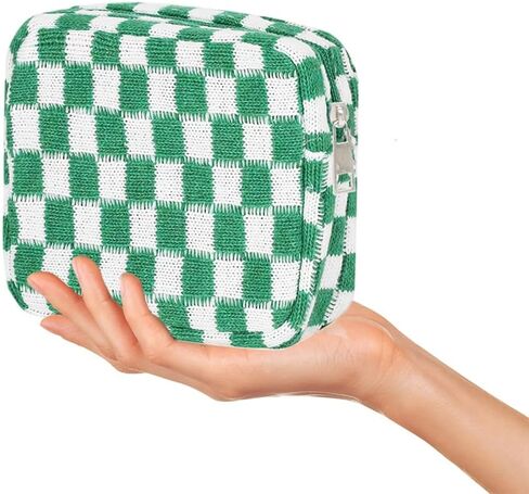 حقيبة مكياج مكونة من قطعتين، حقيبة مستحضرات تجميل كبيرة مربعة الشكل، حقيبة سفر لأدوات الزينة، حقيبة مستحضرات تجميل لطيفة، حقيبة مكياج، فرش مكياج، حقيبة تخزين إكسسوارات جمالية للنساء (كبيرة + خضراء صغيرة) in Kuwait
