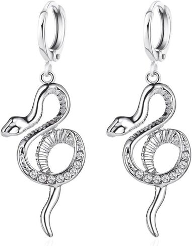 Snake Hoop Earrings for Women Boho Snake Dangle Drop Earrings Punk Animal Serpent Jewelry Personality for Teen Girls in Saudi Arabia