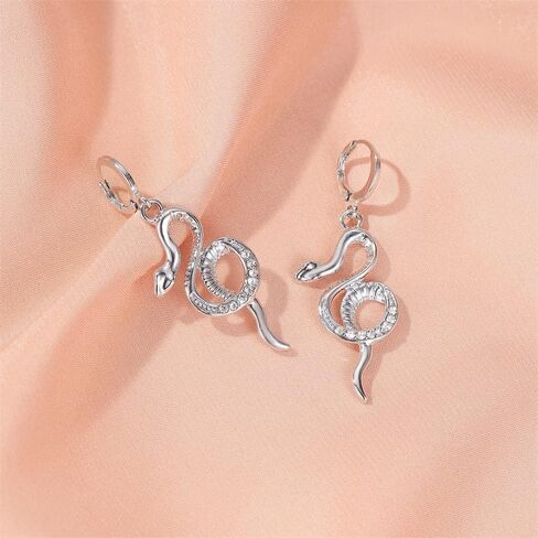 Snake Hoop Earrings for Women Boho Snake Dangle Drop Earrings Punk Animal Serpent Jewelry Personality for Teen Girls in Saudi Arabia