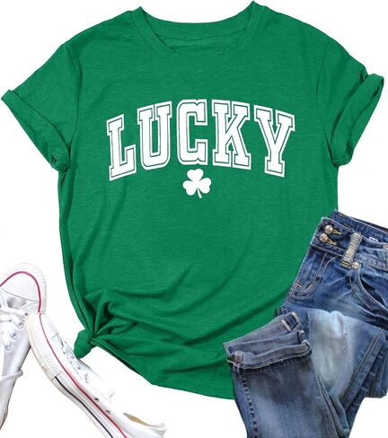 St. Patricks Day Shirts for Women Irish Shamrock Tshirts Graphic Tees Clover Gift Blouse Tops in Saudi Arabia