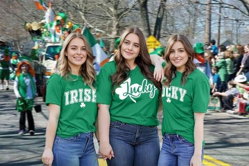 St. Patricks Day Shirts for Women Irish Shamrock Tshirts Graphic Tees Clover Gift Blouse Tops in Saudi Arabia