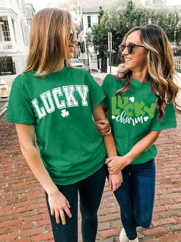 St. Patricks Day Shirts for Women Irish Shamrock Tshirts Graphic Tees Clover Gift Blouse Tops in Saudi Arabia