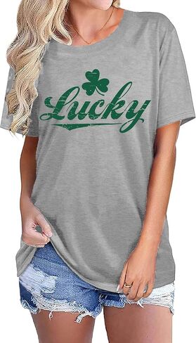 St. Patricks Day Shirts for Women Irish Shamrock Tshirts Graphic Tees Clover Gift Blouse Tops in Saudi Arabia