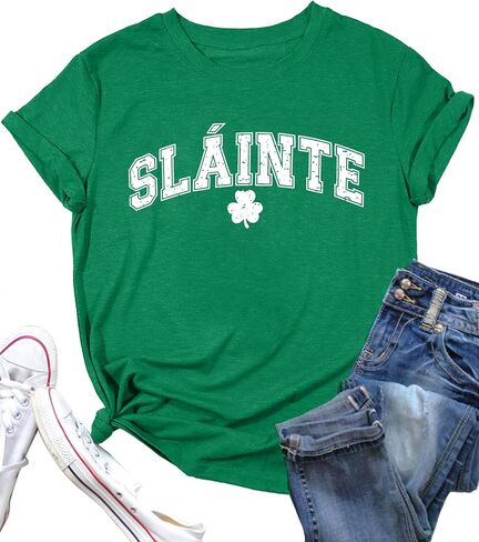 St. Patricks Day Shirts for Women Irish Shamrock Tshirts Graphic Tees Clover Gift Blouse Tops in Kuwait