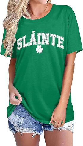 St. Patricks Day Shirts for Women Irish Shamrock Tshirts Graphic Tees Clover Gift Blouse Tops in Kuwait