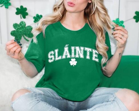 St. Patricks Day Shirts for Women Irish Shamrock Tshirts Graphic Tees Clover Gift Blouse Tops in Kuwait