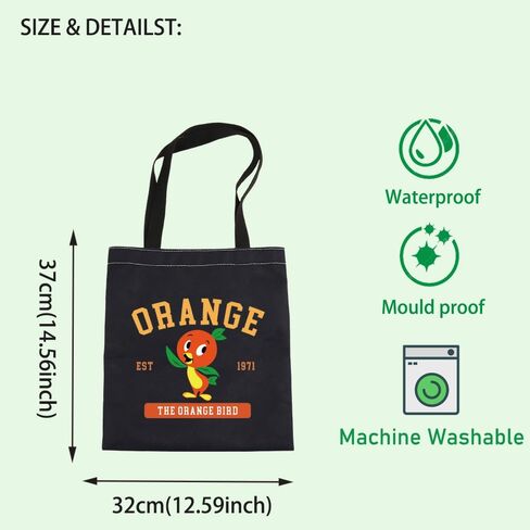 FOTAP Orange Bird Makeup Bag Cartoon Character Lover Gift Orange Bird Est 1971 Zipper Pouch Magic Kingdom makeup bag (ORANGE 1971) in Saudi Arabia