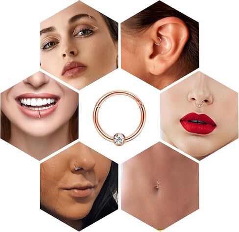 THUNARAZ 23 قطعة من حلق الغضروف للنساء من الفولاذ المقاوم للصدأ أقراط على شكل فراشة ثعبان تشيكوسلوفاكيا وأقراط على شكل أريكة وطوق تراغوس هيليكس مجموعة مجوهرات ثقب 16 جرام in Kuwait