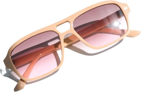 LEMON GRASS 80s Double Bridge Plastic Avaitor Sunglasses for Women in Saudi Arabia