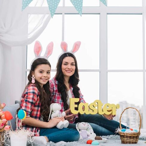 2 Pairs Easter Earrings for Women Beaded Easter Egg Bunny Earrings Letter HAPPY EASTER Earrings Cute Rabbit Dangle Earrings Spring Holiday Jewelry Gifts in Saudi Arabia