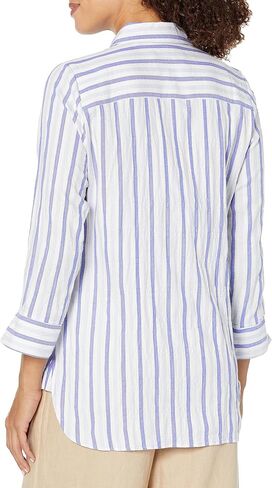 قميص Germaine نسائي من Foxcroft بأكمام 3/4 مخطط ناعم in Kuwait