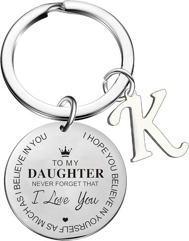 To My Daughter Gift Daughter Keychain Initial Keychain Daughter Gifts For Birthday Gradudation Christmas Gift in Kuwait