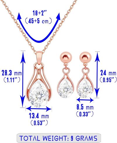 Dainty Bridesmaid Jewelry Set for Women Girls,1-4-6-8 Sets 14k Gold & Rose Gold & Silver Plated Pave Rhinestone With Crystal Necklace Earrings Set Gift for Wedding Engagement Anniversary in Saudi Arabia