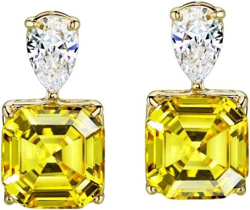 أقراط من الفضة عيار 925 مرصعة بأحجار السترين مرصعة بالألماس من الفضة الإسترليني مجوهرات راقية للنساء in Kuwait