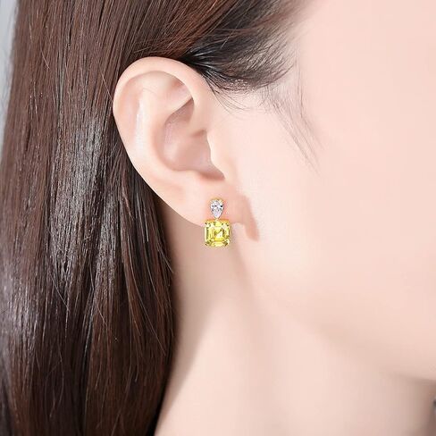 أقراط من الفضة عيار 925 مرصعة بأحجار السترين مرصعة بالألماس من الفضة الإسترليني مجوهرات راقية للنساء in Kuwait