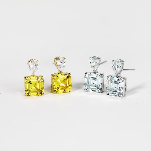 أقراط من الفضة عيار 925 مرصعة بأحجار السترين مرصعة بالألماس من الفضة الإسترليني مجوهرات راقية للنساء in Kuwait