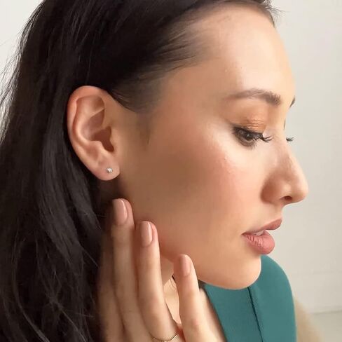 HONEYCAT Tiny Crystal Baguette Stud Earrings in Gold, Rose Gold, or Silver | Minimalist, Delicate Jewelry in Kuwait