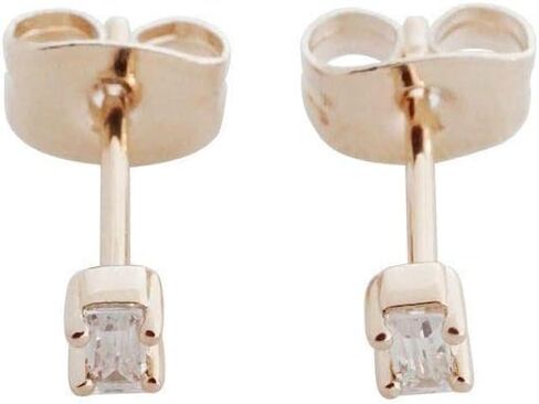 HONEYCAT Tiny Crystal Baguette Stud Earrings in Gold, Rose Gold, or Silver | Minimalist, Delicate Jewelry in Kuwait