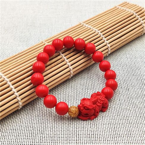 Pingyongchang Feng Shui سوار تميمة الازدهار سوار الخرزة الحمراء مع سحر أحمر Pixiu/Pixiu جذب سوار الثروة المحظوظ للنساء/الرجال حظًا سعيدًا in Saudi Arabia