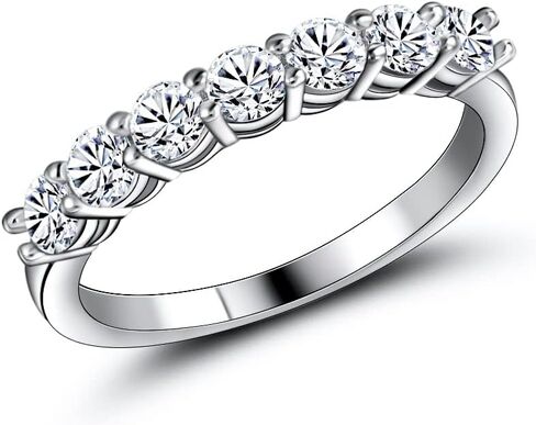 خاتم الخطوبة والزفاف من OPOMOMO، خواتم وعد الخلود مطلية بالذهب الأبيض عيار 18 قيراط للنساء in Kuwait