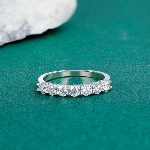 خاتم الخطوبة والزفاف من OPOMOMO، خواتم وعد الخلود مطلية بالذهب الأبيض عيار 18 قيراط للنساء in Kuwait