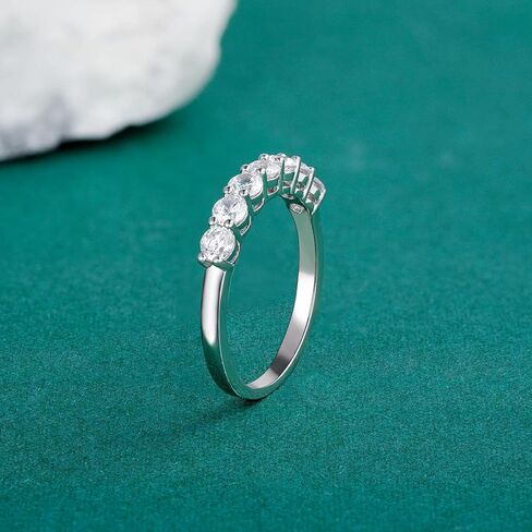 خاتم الخطوبة والزفاف من OPOMOMO، خواتم وعد الخلود مطلية بالذهب الأبيض عيار 18 قيراط للنساء in Kuwait