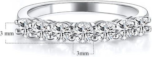 خاتم الخطوبة والزفاف من OPOMOMO، خواتم وعد الخلود مطلية بالذهب الأبيض عيار 18 قيراط للنساء in Kuwait