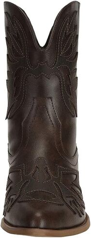 حذاء نسائي للكاحل حذاء راعية البقر الغربية حذاء كاوبوي بكعب منخفض حذاء بمقدمة مدببة حذاء بني أنيق in Kuwait