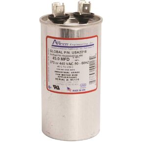 AMRAD ENGINEERING USA2216 Series Round USA-Made Motor Run Capacitor, 45 Mfd, 370/440 Vac-132331