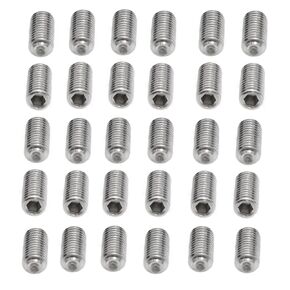 yukata Socket Set Screw 304 Stainless Steel Full Thread Cup Screw Hexagon Socket Screws Grub Screw Wrench Screws (1/4-28 x 1/2) Inch 30PCS