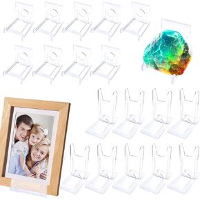 20 Sets Acrylic Plate Stands, Adjustable Display Holder Stands Plastic Clear Easels Stands for Plates Purses Pictures Card Art Stand with 2 Sizes