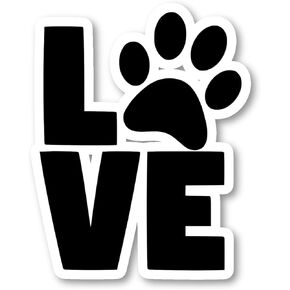 Dog Love Paws Sticker Dog Stickers - 3 Pack - Set of 2.5, 3 and 4 Inch Vinyl Laptop Stickers - for Laptop, Phone, Water Bottle, Car & More Decal (3 Pack) S82330-3Pack